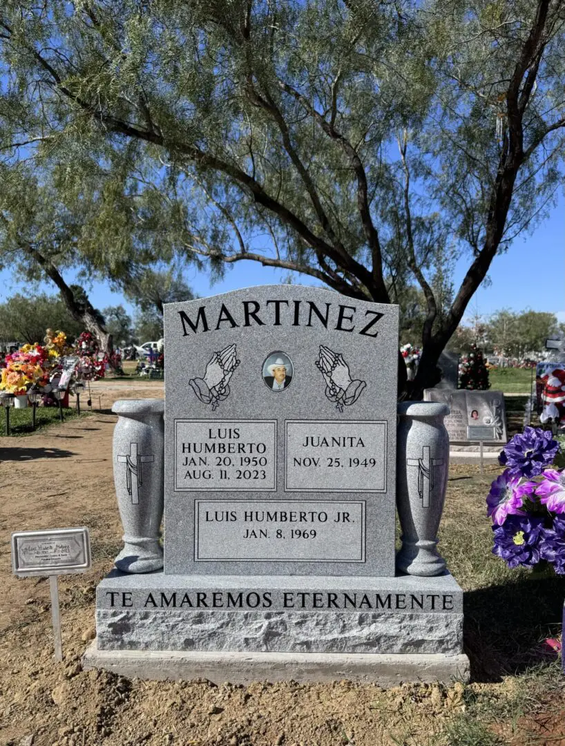 A gravestone with the name martinez on it.